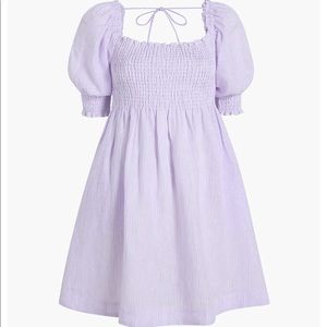 NWT Hill House Athena Nap Dress - Lilac Stripe Linen